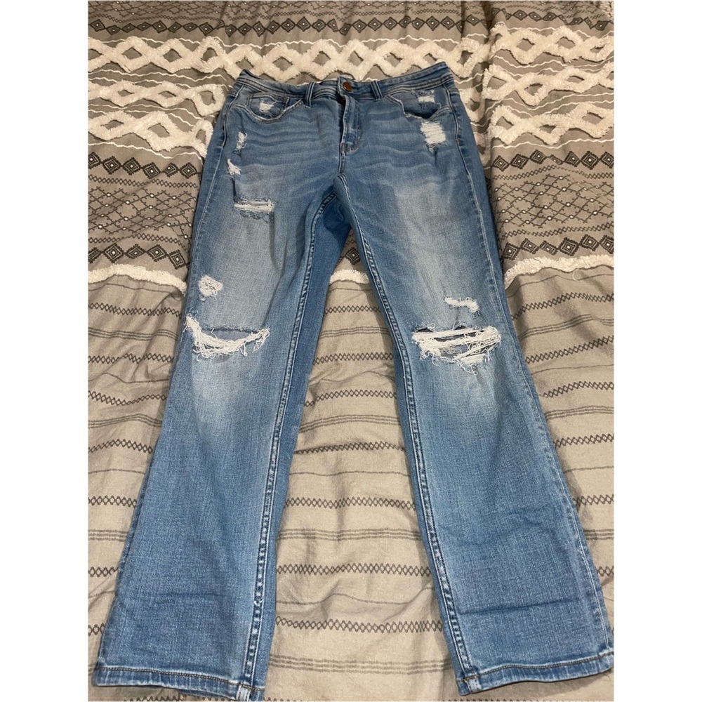 Flying Monkey Distressed Cuffed Boyfriend Jean